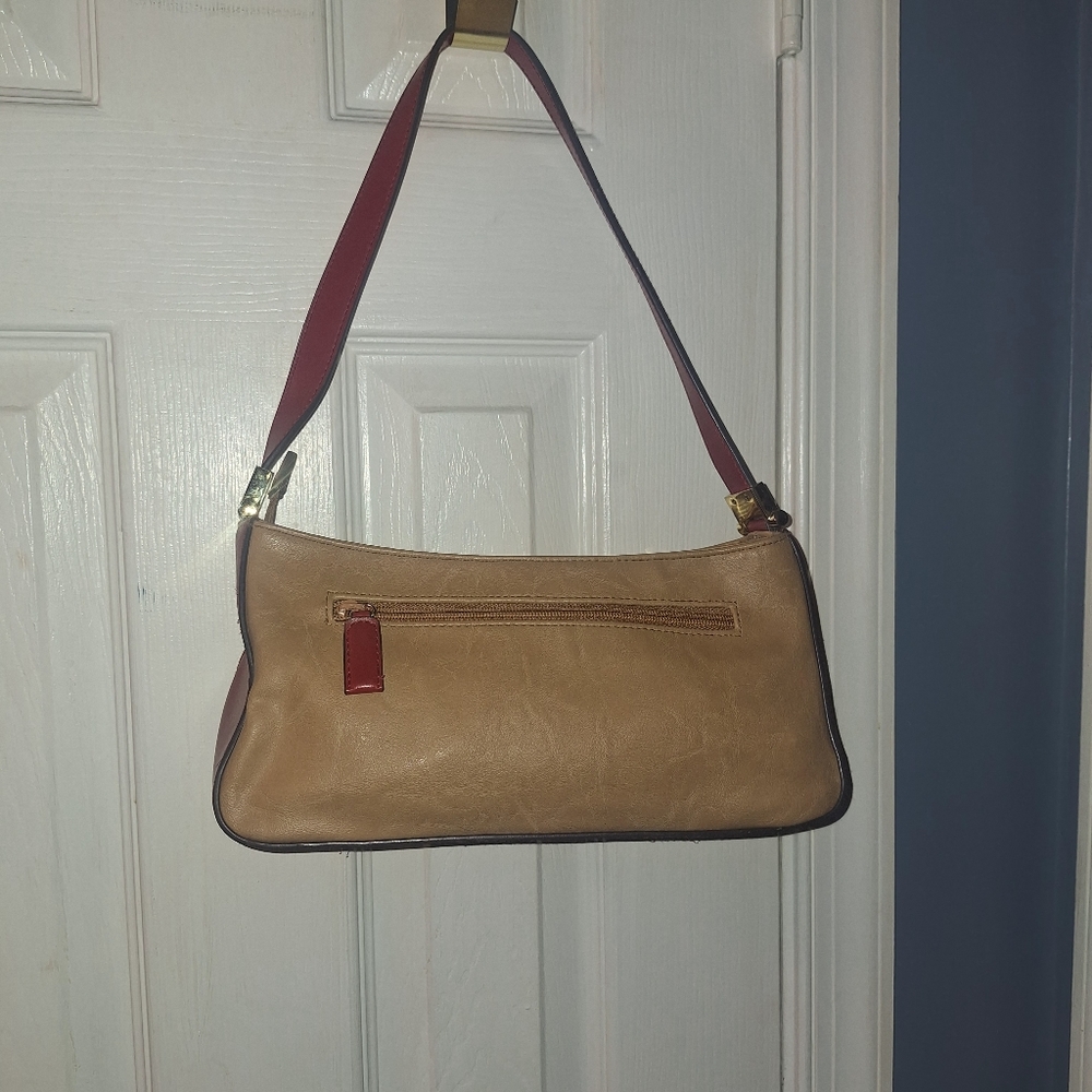 Mondani Tan and Red Shoulder Bag**
